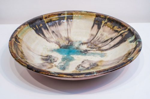 painted stoneware bowl by gary wood